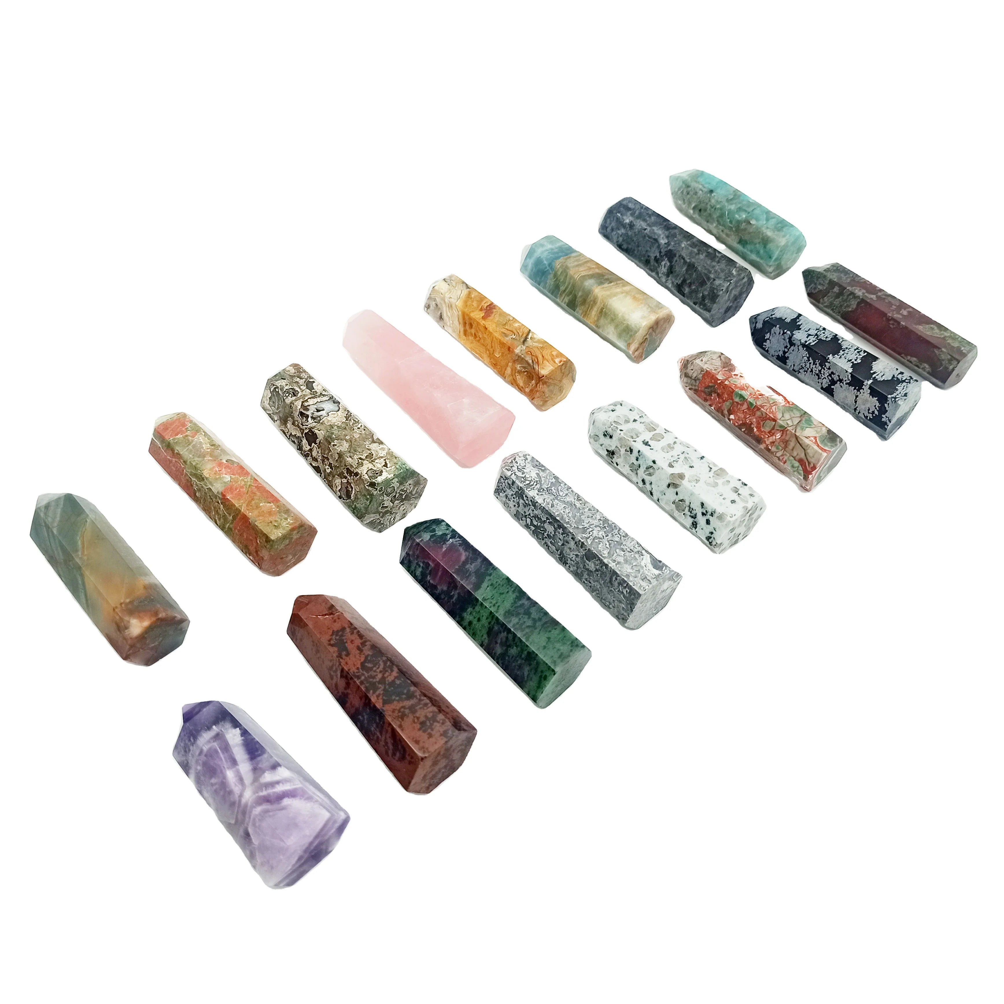 Wholesale Crystals Supplier Towers  Obelisks  Amethyst Clear Rose Quartz  Collection Jewelry Crystal Wand Point