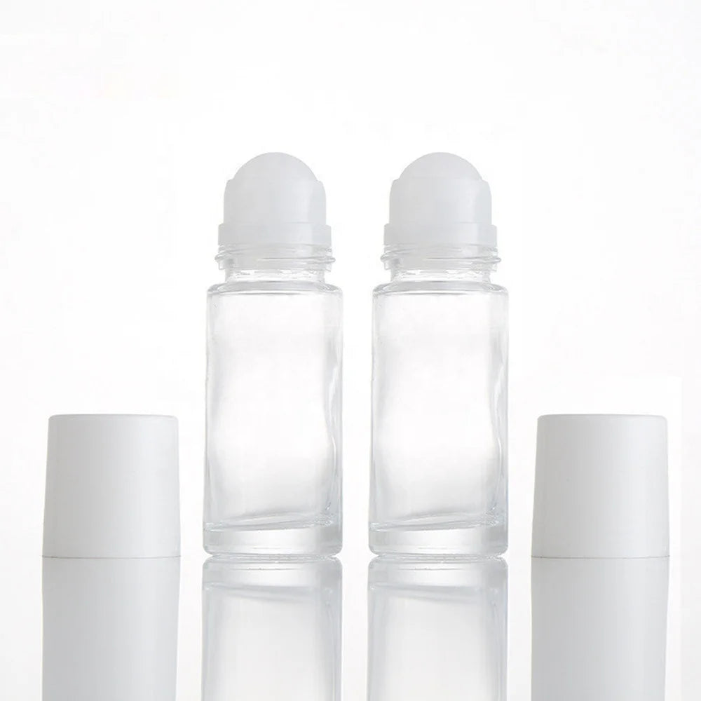 Ready to Ship 30ML Clear Amber Frosted Glass Roll on Deodorant Essential Oil Roller Bottle