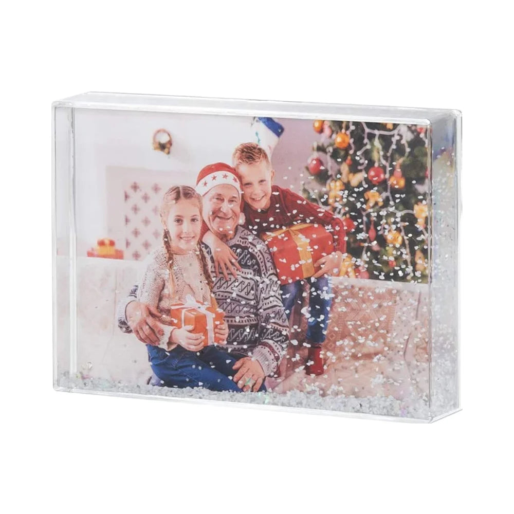 Custom Printed Clear Acrylic 4x6 Inch  Photo Frame Modern Style Floating Sparkle Picture for Gifts