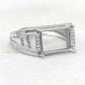 Sterling Silver 9*12mm Semi Mount Men's Ring Frame Empty Blank Claw Setting S925 Base Holder Without Center Stone for DIY Inlay