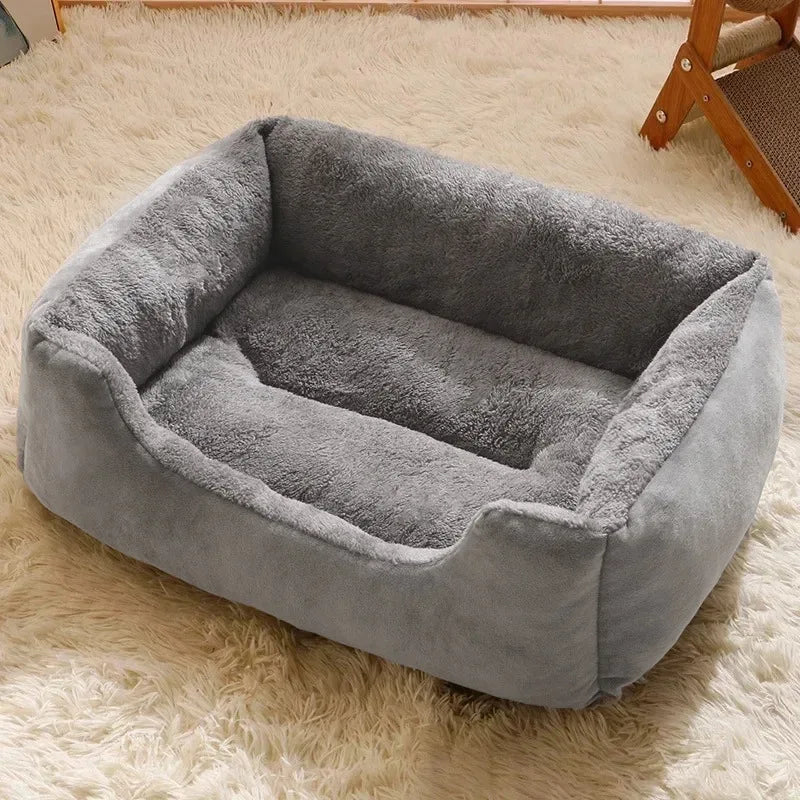 OEM Factory Luxury Plush Pet Bed Anti-Slip Dots with Detachable Cover Winter Rectangle Shape for Cats and Dogs Wholesale