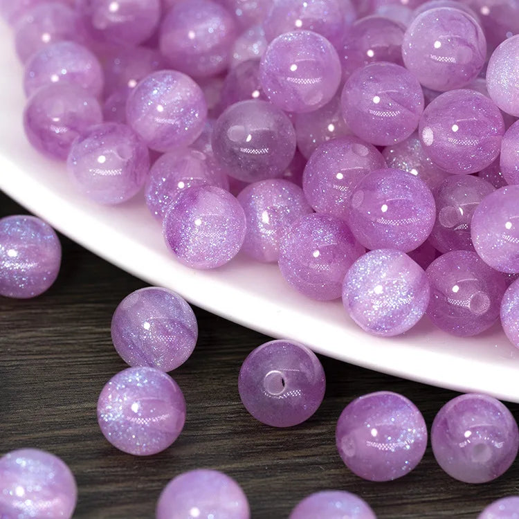 DS Factory Direct Sell 10mm Colorful Acrylic Round BeadsResin Beads for Jewelry Making