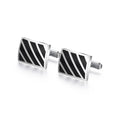 Daili Classic Metal Cufflinks for Men Black/Silver DIY Fashion Accessories for Wedding Engagement or Gift