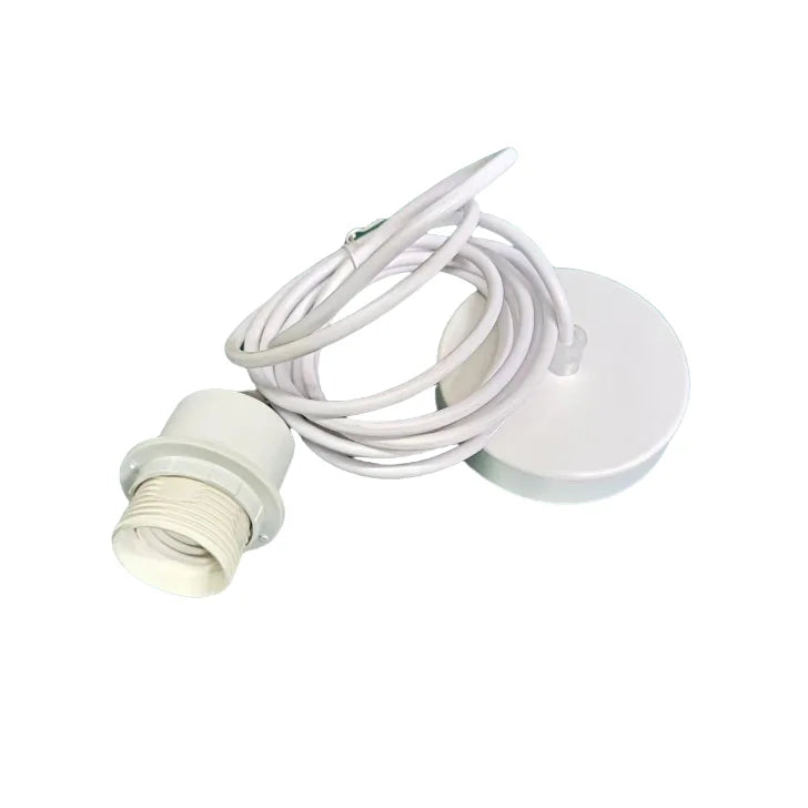 Industrial Vintage Pendant Lighting Cord 3m Plastic Screw Style Lamp Holder Kit Electrical White/Black E26/E27 AC 165-265V
