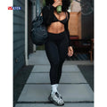 Wholesale Gym Fitness Sets Woman Sport Set Workout Clothing High Quality Custom Two Piece Leggings and Sexy Yoga Tops Set