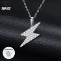 Moissanite 925 Sterling Silver Lightning Pendant Iced Out Moissanite Pendant Pass Diamond Tester Silver Necklace  Women Jewelry
