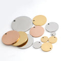 Vintage Stamping Blanks Silver Metal Charms Stainless Steel Tags Hole Punched Circle Disc Pendants for DIY Necklace Bracelet