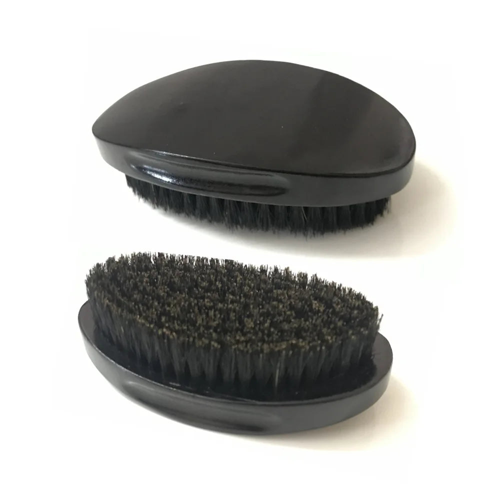 JDK Custom Logo Wooden Men Hair 360 Wave Brush Bristle Hair 100% Wooden Curve Boar Bristle Hair Beard Brush