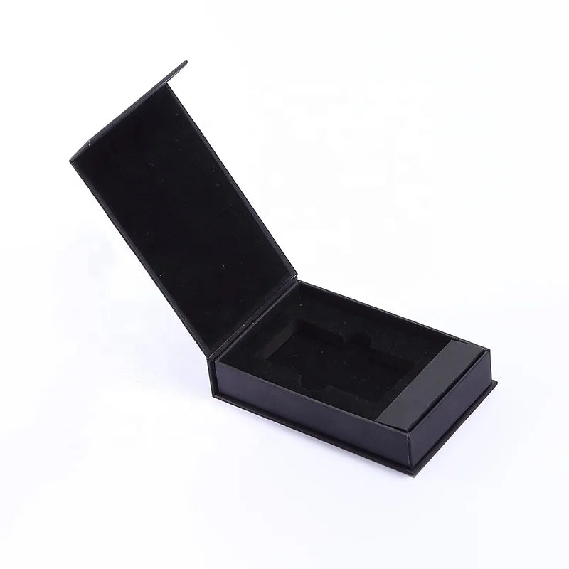 China Factory Wholesale Foam Insert Black Cardboard Lighter Packaging Small Magnetic Closure Gift Box with Custom logo