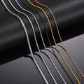 Wholesale Simple Stackable Necklaces Stainless Steel Necklace Round Snake Bone Chain Necklace for Women Men