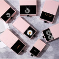 Custom Jewelry Paper Box Ring Bracelet Earring and Necklace Box Thick Pink Drawer Jewelry Storage Box with Cushion