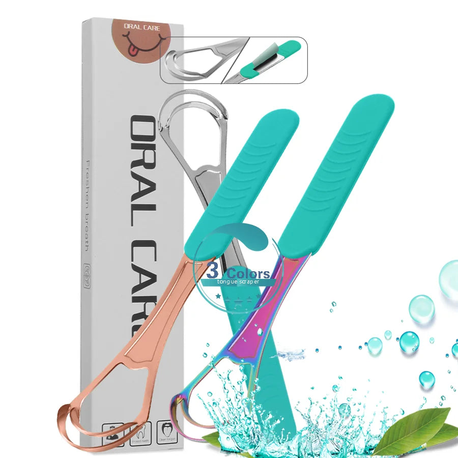 Double Layer Silicone Handle Tongue Brush for Adult and Kids