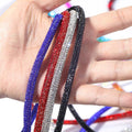 Hoodie String Crystal Rope Bling Rhinestone for Shoes Garment Accessories Custom Printed Diamond Shiny Round Cord Chain Trim