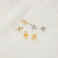14K Gold Plated Brass Gold Pendant Needle Holder DIY Accessories Jewelry Can Hanging Pearl Beads Eye Pins