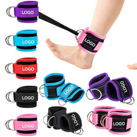 NQ SPORTS Adjustable Ankle Straps for Cable Machines Black Pink Gym Adjustable Neoprene Fitness Padded Ankle Strap