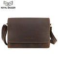 Royal Bagger Men's Shoulder Bag Vintage Genuine Leather Retro Stylish Casual Male Crossbody Messenger Bags Crazy Horse Leather