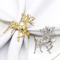 Luxury Christmas Napkin Rings Fashionable Reindeer Metal Napkin Holder Parties Aluminium Tableware Stocked Christmas Decoration