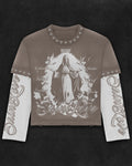 Qiaoshou OEM Men's Tshirt Oversized  Tshirt Acid Wash Heavyweight Sun Fade Wash Boxy Cropped Distressed Vintage Tshirts for Men