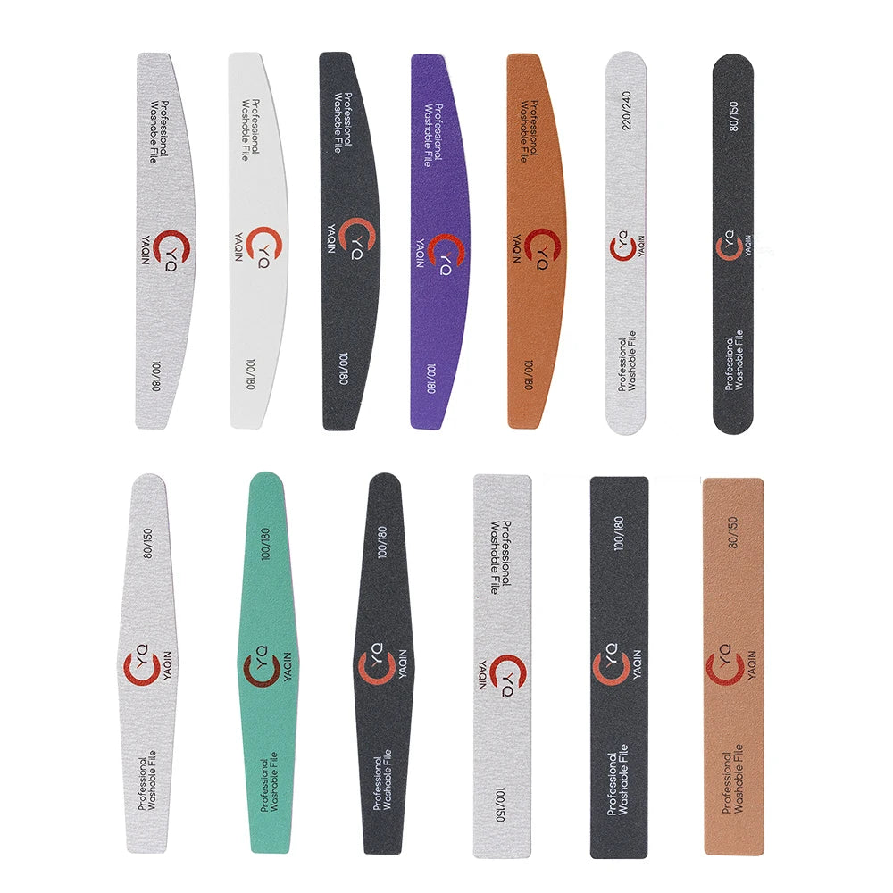 Yaqin OEM LOGO Professional 80/80 Grit Emery Board Buffers for Acrylic False Nails Double Sided Nail File