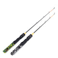 Topline Winter Glass Fiber Fishing Rod 50cm/60cm Green Handle and Black&White Hand Spinning Ice Fishing Rod