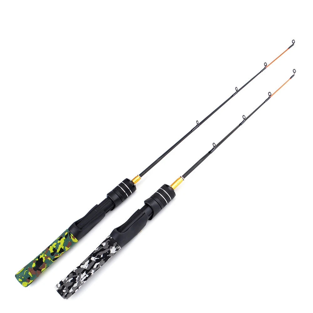 Topline Winter Glass Fiber Fishing Rod 50cm/60cm Green Handle and Black&White Hand Spinning Ice Fishing Rod