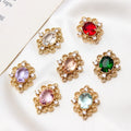 Shiny Brass CZ Paved Gold Filigree Oval Charms Connector for Jewelry Making DIY Crafts Supplies 22*17mm