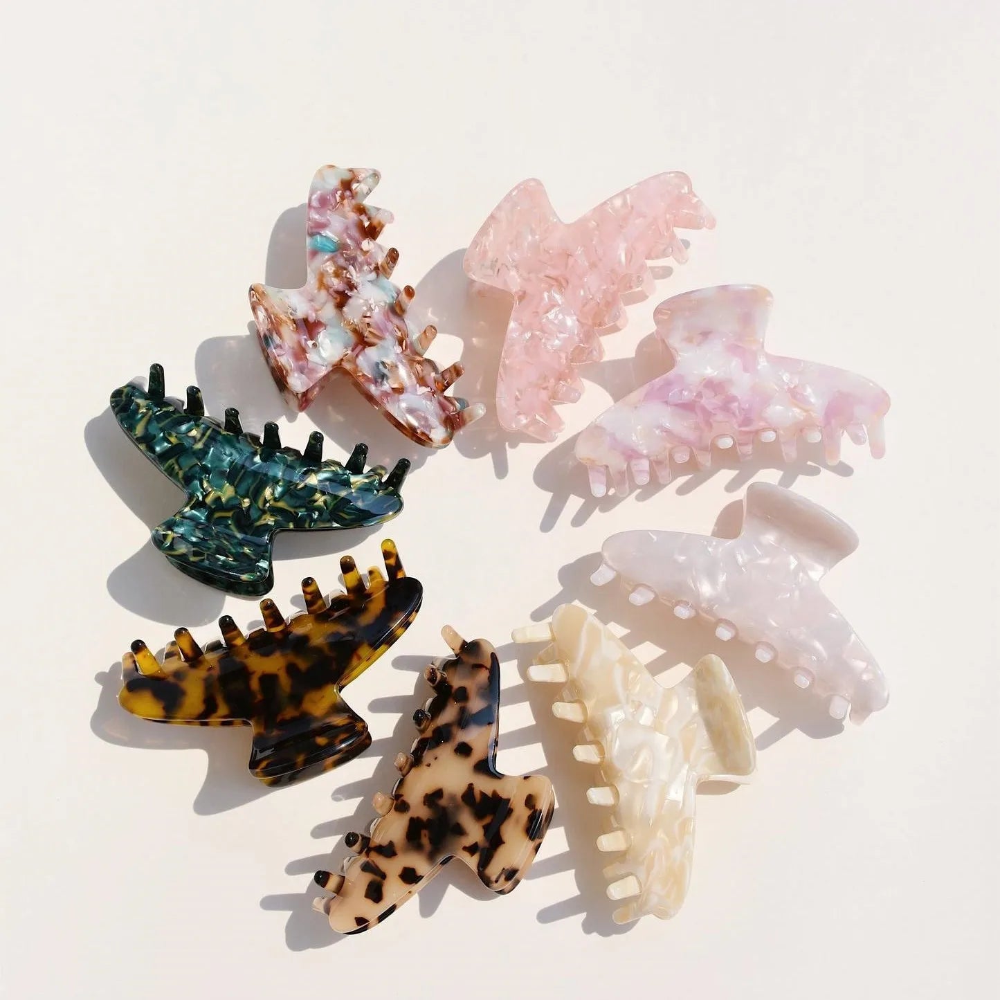 Wholesale Medium Size Colorful Floral Acetate Hair Claw for Women Hair Accessories Clips