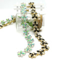 Fashion Crystal Fancy Sew on Rhinestone Flower Chain Trims for Dress