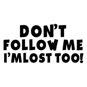 DON'T FOLLOW ME I AM LOST TOO Funny Car Window Bumper Vinyl Decal Stickers Vinyl Sticker Gift Die Cut Decals Latop Window Glass