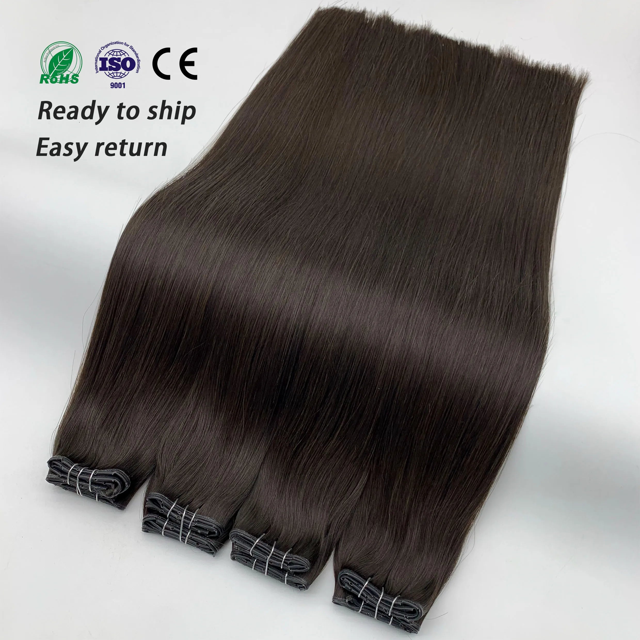 Factory Wholesale 2025 Hot Sale Ready to Ship Butterfly Weft Hair Extensions 100% Human Hair Extensions With Double Weft XO Weft