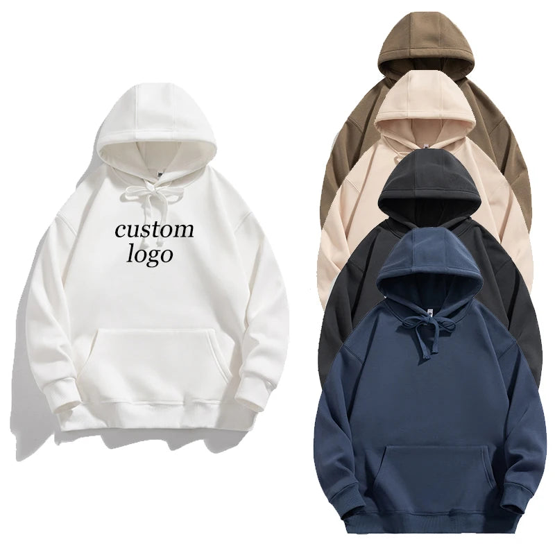Blank Streetwear Heavyweight Men's Hoodie Sweatshirt Custom Clothing logo Oversized Men Hoodies