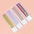 Wholesale Gold Plated Slim Candles Birthday Cake Candles Gold Pencil Long Pole Birthday Candles