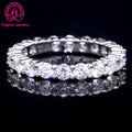 Hot Selling Design Round Shaped High Guality 3mm Total 2.1ct White Moissanite Diamond Eternity Band Ring