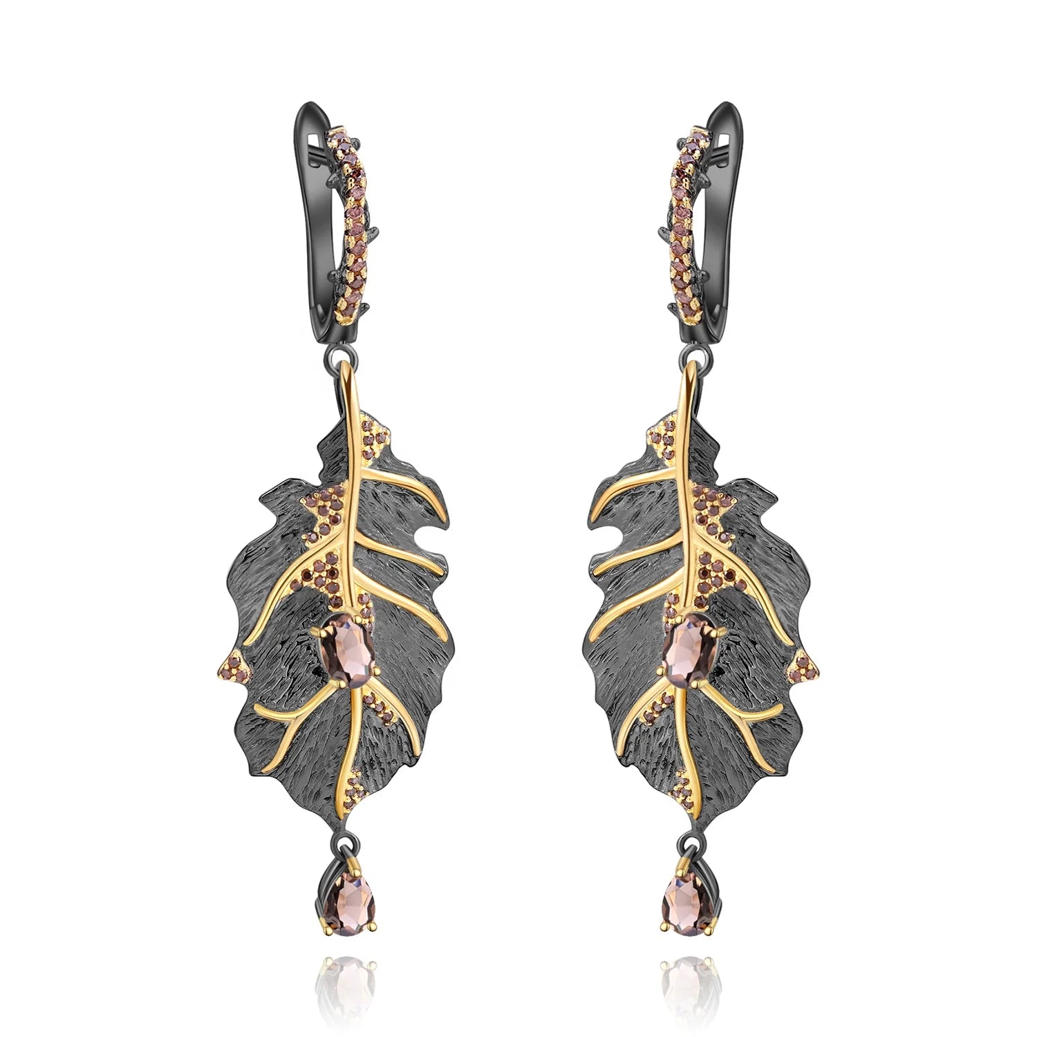 Abiding Natural Smoky Quartz Gemstone Earring Real 925 Sterling Silver Earring Jewelry Women