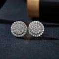 Round Brilliant Flower Iced Out 1.0mm GRA Moissanite Stud Earrings 925 Silver Fine Jewelry for Women's Wedding