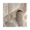 M&Y Home Luxury Linen Look Jute Sheer Curtain Fabric Jacquard Style with Elegant Embroidery for Sophisticated Living Room Decor