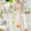 2m/roll Pet Tape Flower and Moon Summer Series Fresh Flower Journal Decorative Source Material Loop Stickers 4