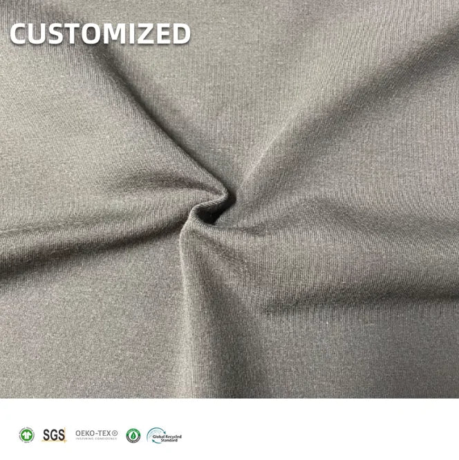 Eco-Friendly Oeko Tex Knitted Plain Dyed 340gsm 61% Bamboo 27% Organic Cotton 12% Spandex Jersey Fabric for Sportswear
