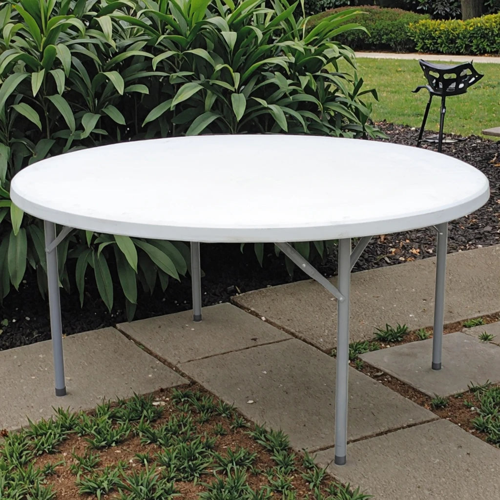 Wholesale Modern HDPE Granite Foldable Eco-Friendly Dining Table for Indoor Wedding Banquets & Outdoor Courtyard Parties