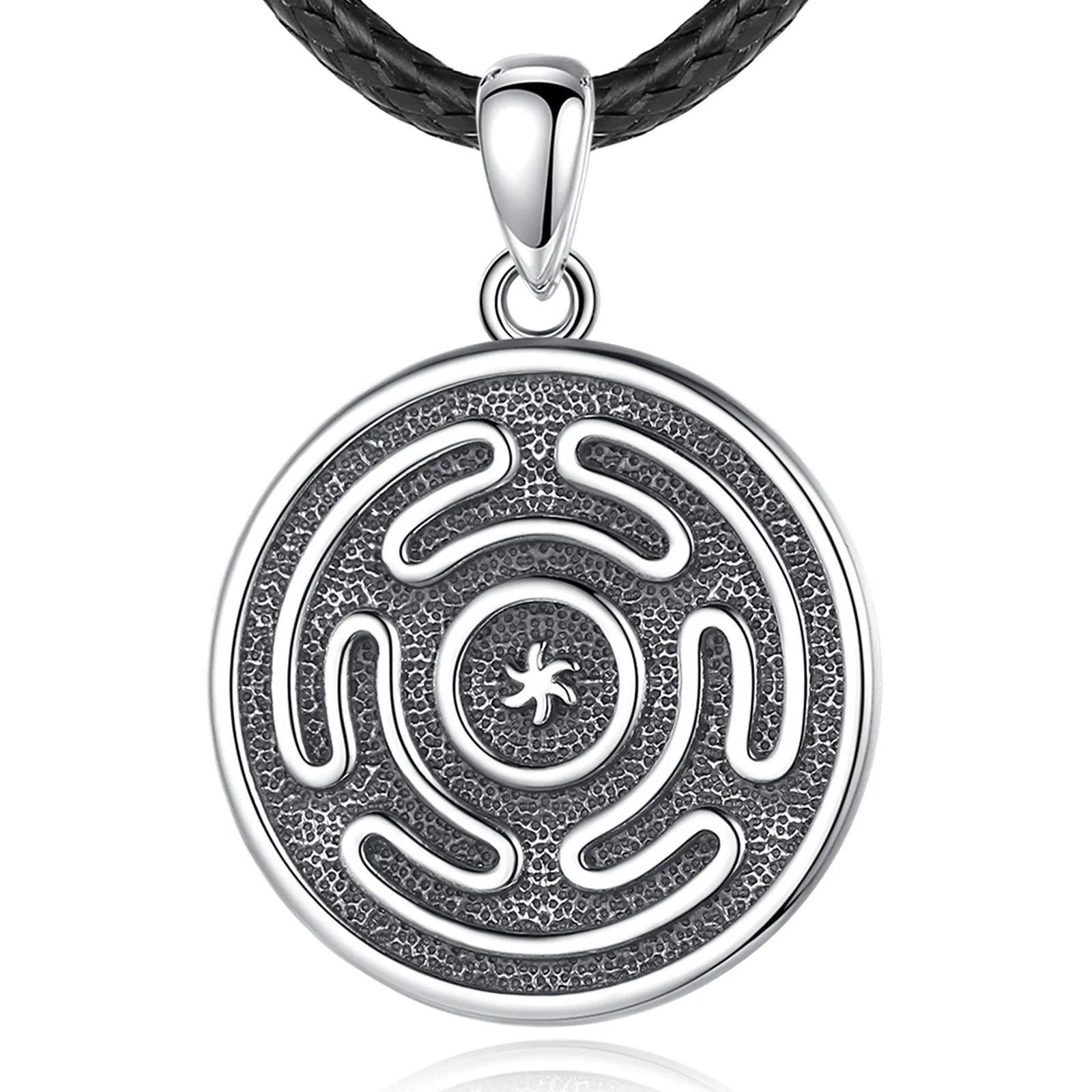 Merryshine 925 Sterling Silver Triple Moon Goddess Hecate's Wheel Pendant Necklace Religious Style with Link Chain