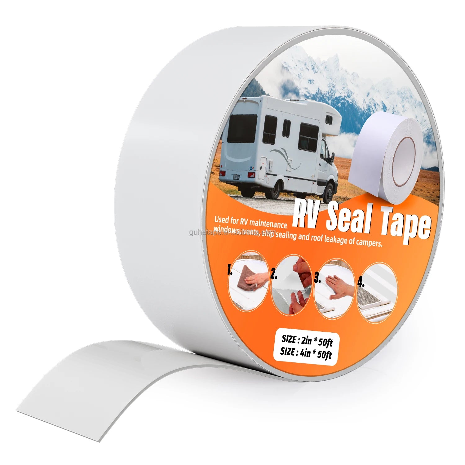 RV Flex Repair Tape - Roof Seam Tape to Waterproof Bond to EPDM Rubber Butyl Vents and Skylights Motorhomes Trailers Campers