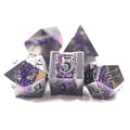 Dnd Rpg 16mm Custom Polyhedral Metal Stripe Glitter Dice