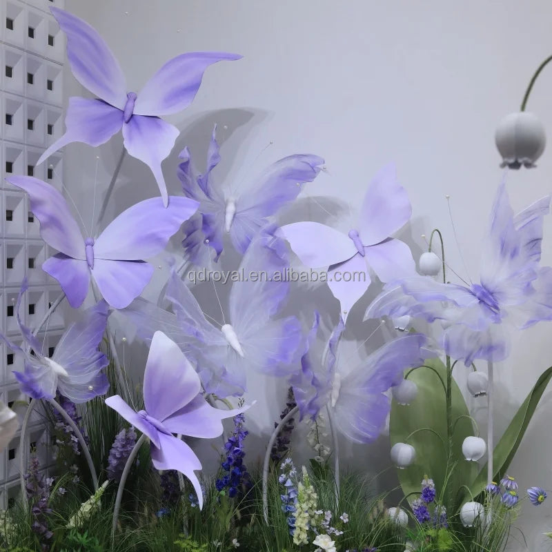 Giant Blue Butterfly Set Self-Standing Paper Material Wedding New Year Valentine's Day Easter Mother's Day Party Table