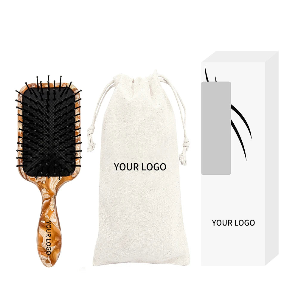 Fashionable American-Style Comfortable Plastic Paddle Hair Brush Home Detangling Cushion Hair Brush