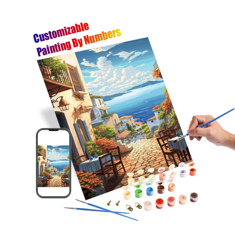 40x50cm Diy Custom Painting by Numbers European Style Paint by Numbers Customize Canvas Scenic Venice Coloring Oil Painting