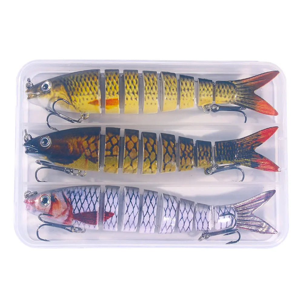 Wholesale JM0633B Combo 13.4cm 18g 3pcs/box 8 Sections Multi Jointed Minnow Fishing Lures Set