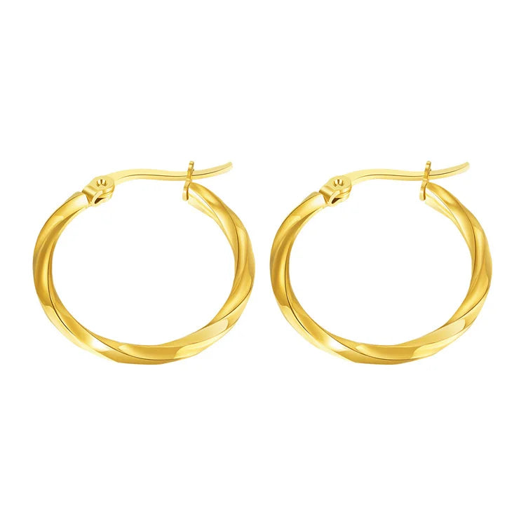 Trendy Popular Stainless Steel Jewelry Female Irregular Twist Hoop Earrings