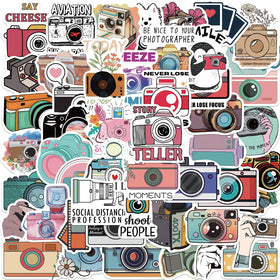 50Pcs Cartoon Camera Film Logo Graffiti Stickers for Laptop Bottle Phone Vinyl Photographer Photo Stickers