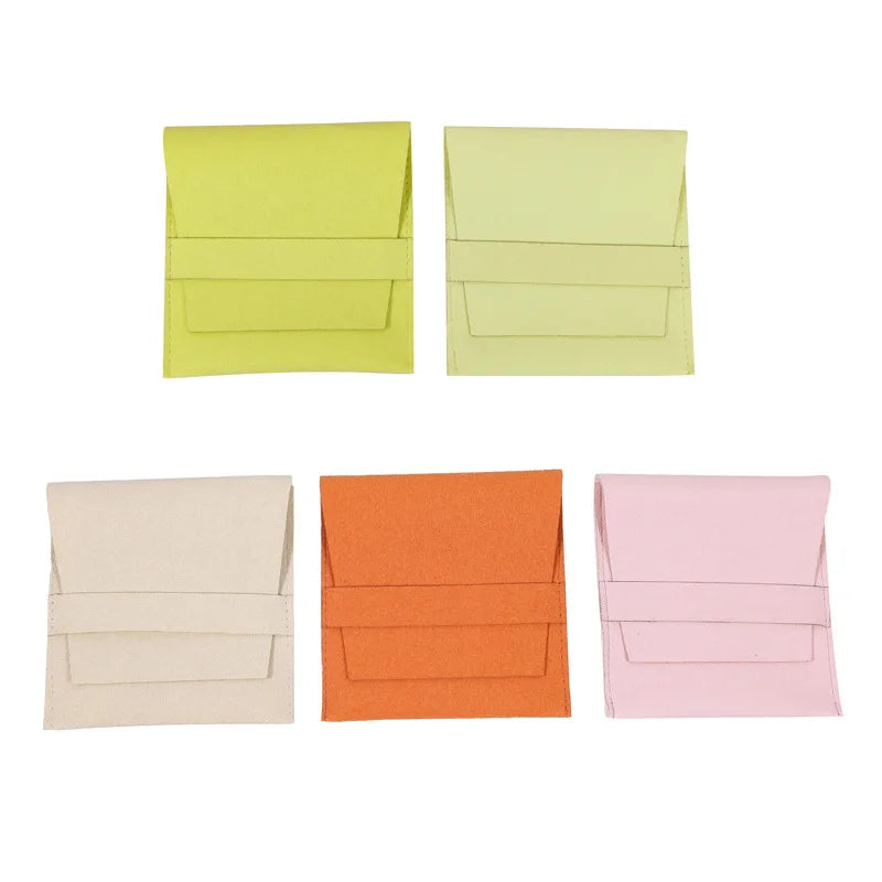 Wholesale Luxury Custom Embossed Microfiber Fashion Portable Envelope Jewelry Packaging Bag Custom Logo for Earring Ring