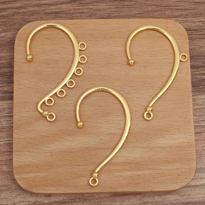 3.5cm*6cm Zinc Alloy Earring Hooks with 7pcs Holes for No Earhole Women DIY Ears Dangle Tassels Ornament